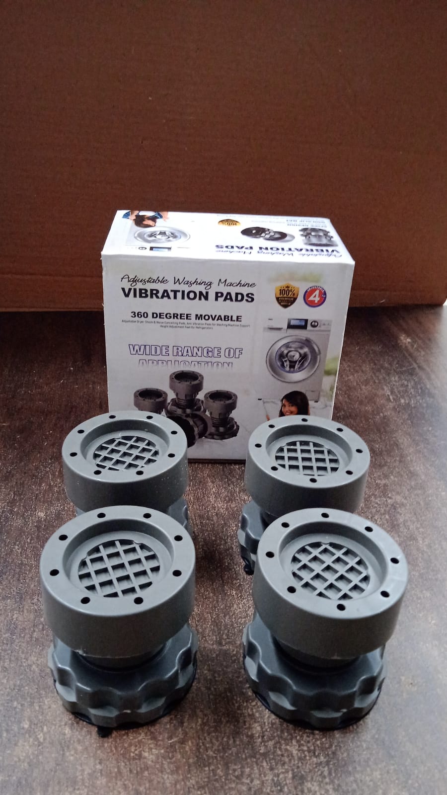 Adjustable Anti-Vibration Pads for Washing Machine and Refrigerator Base (4 Pc) Adjustable Anti-Vibration Pads for Washing Machine and Refrigerator Base (4 Pc)